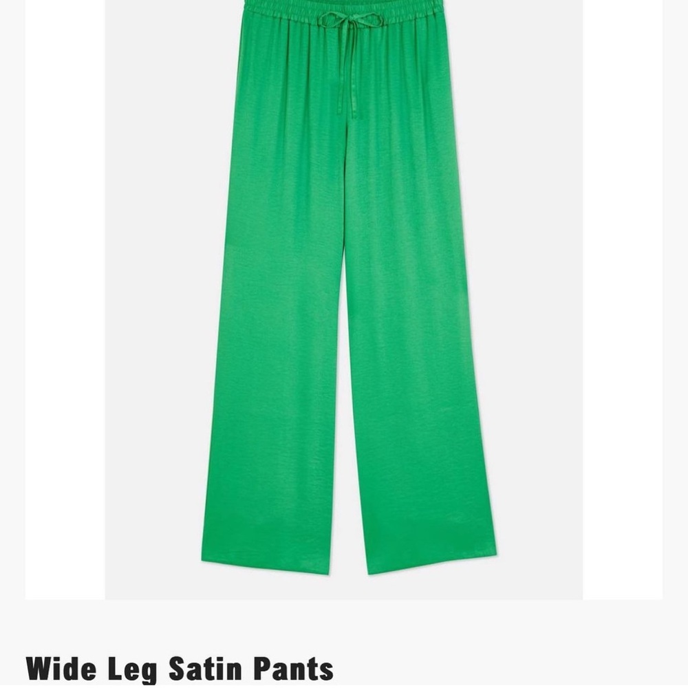 Primark Green Wide Leg Satin Pants